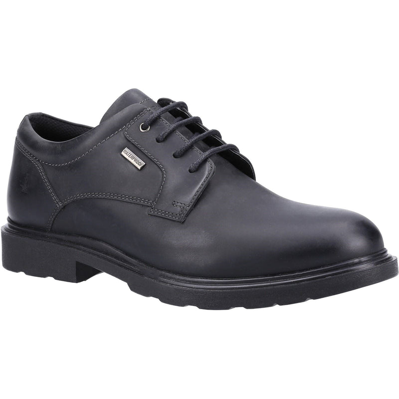 Hush Puppies Pearce Chaussures En Cuir Noir À Lacets Pour Hommes