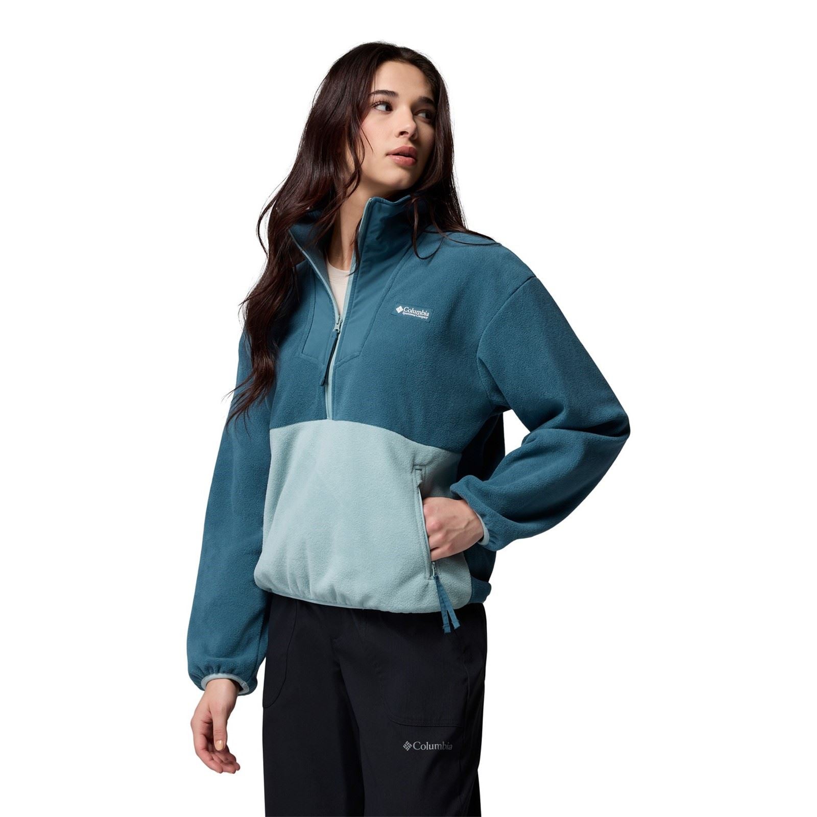 Columbia Sequoia Grove 1/2 Zip Vestes En Polaire Bleues Pour Femmes
