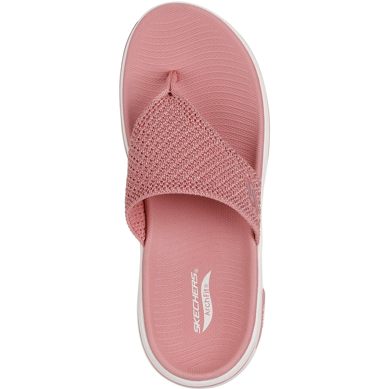 Skechers Go Walk Arch Fit 2.0 Sandales Pour Femmes En Polyester De Couleur Rose