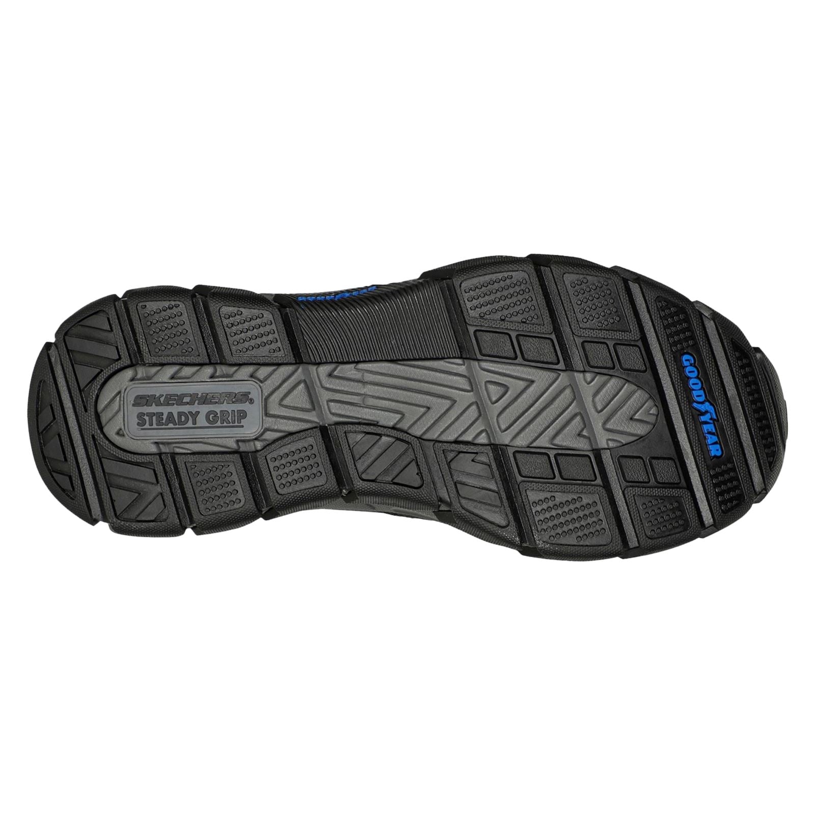 Skechers Respected Elgin Chaussures Mocassins Noires En Cuir Pour Hommes