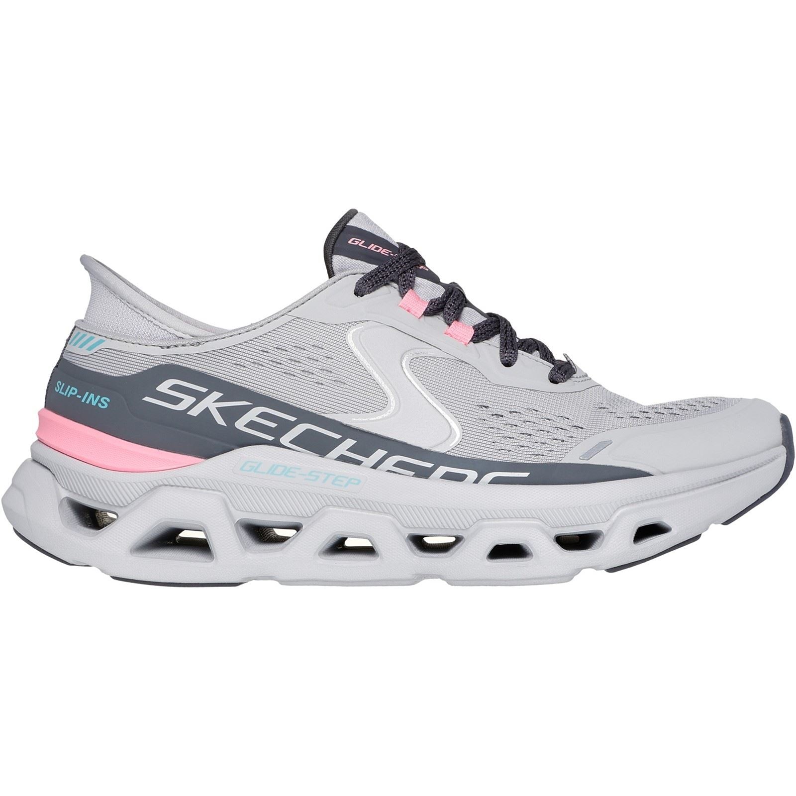 Skechers Glide-Step Altus Baskets Synthétiques Grises/Rose Pour Femmes