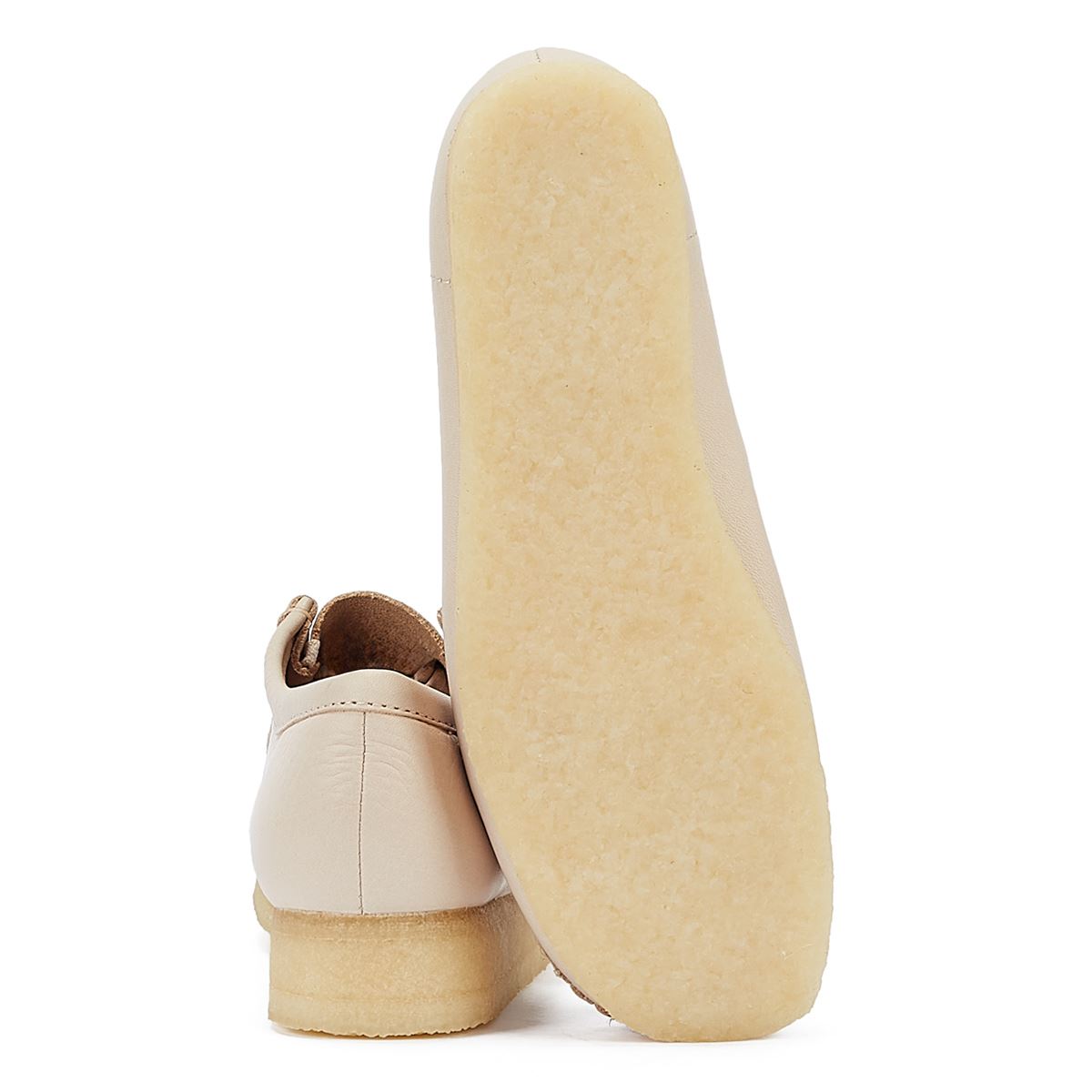 Clarks Originals Wallabee Chaussures En Cuir Beige Pour Femmes