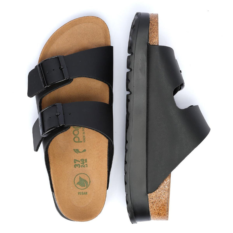 Birkenstock Arizona Flex Platform Sandales Noires Pour Femmes
