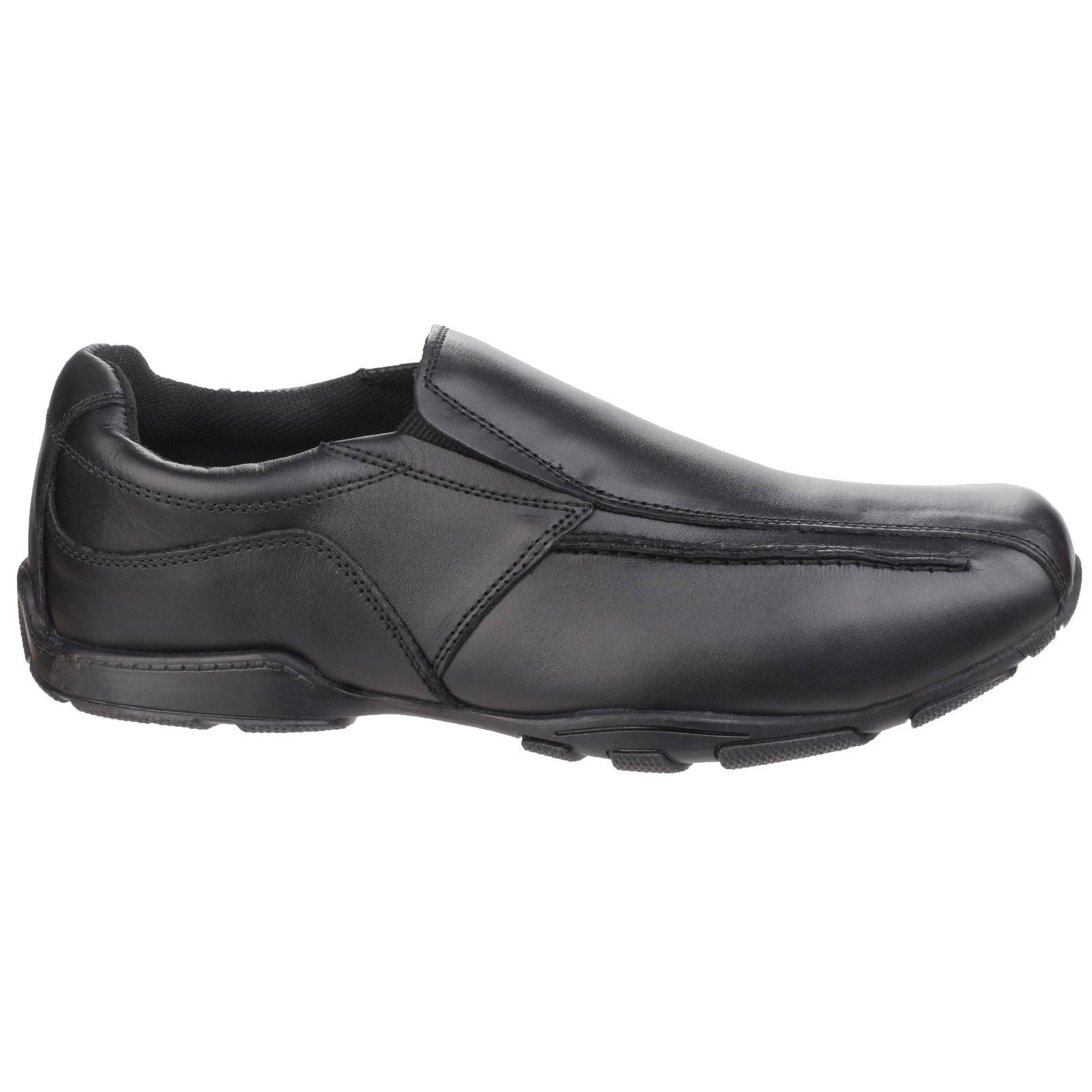 Hush Puppies Bespoke Senior Chaussures Noires Pour Garçons En Cuir