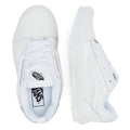 Vans Baskets Blanches En Cuir Véritable Pour Femmes Knu Skool