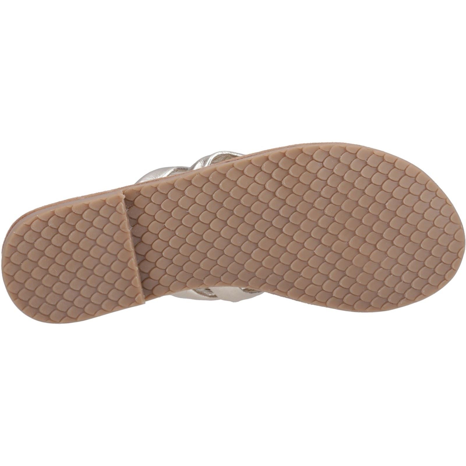 Hush Puppies Hope Sandales En Cuir Doré Pour Femme