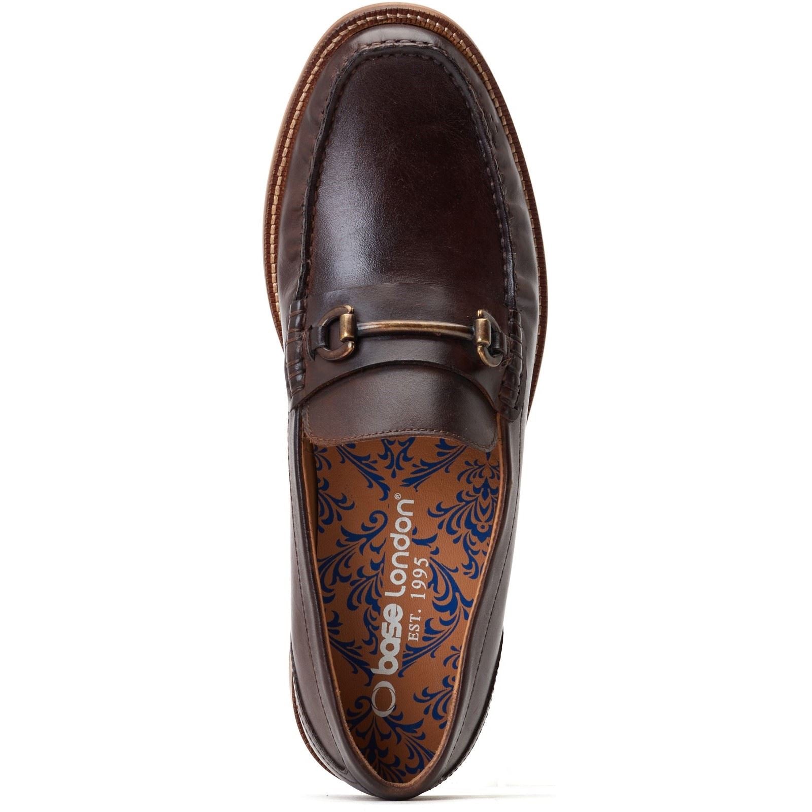 Base London Madison Chaussures À Enfiler Pour Hommes En Cuir Brûlé