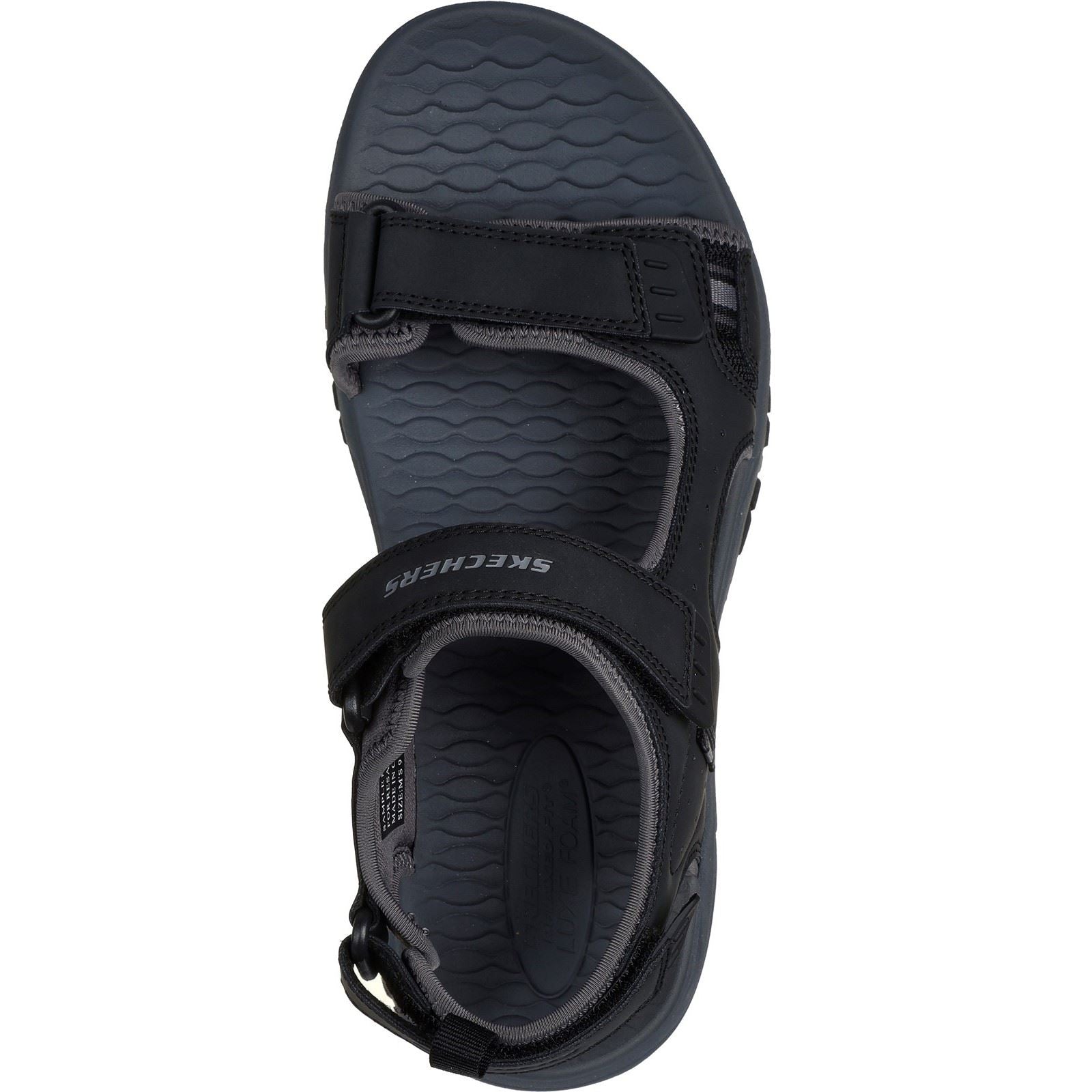 Skechers Prewitt Rigdon Sandales Noires Synthétiques Pour Homme