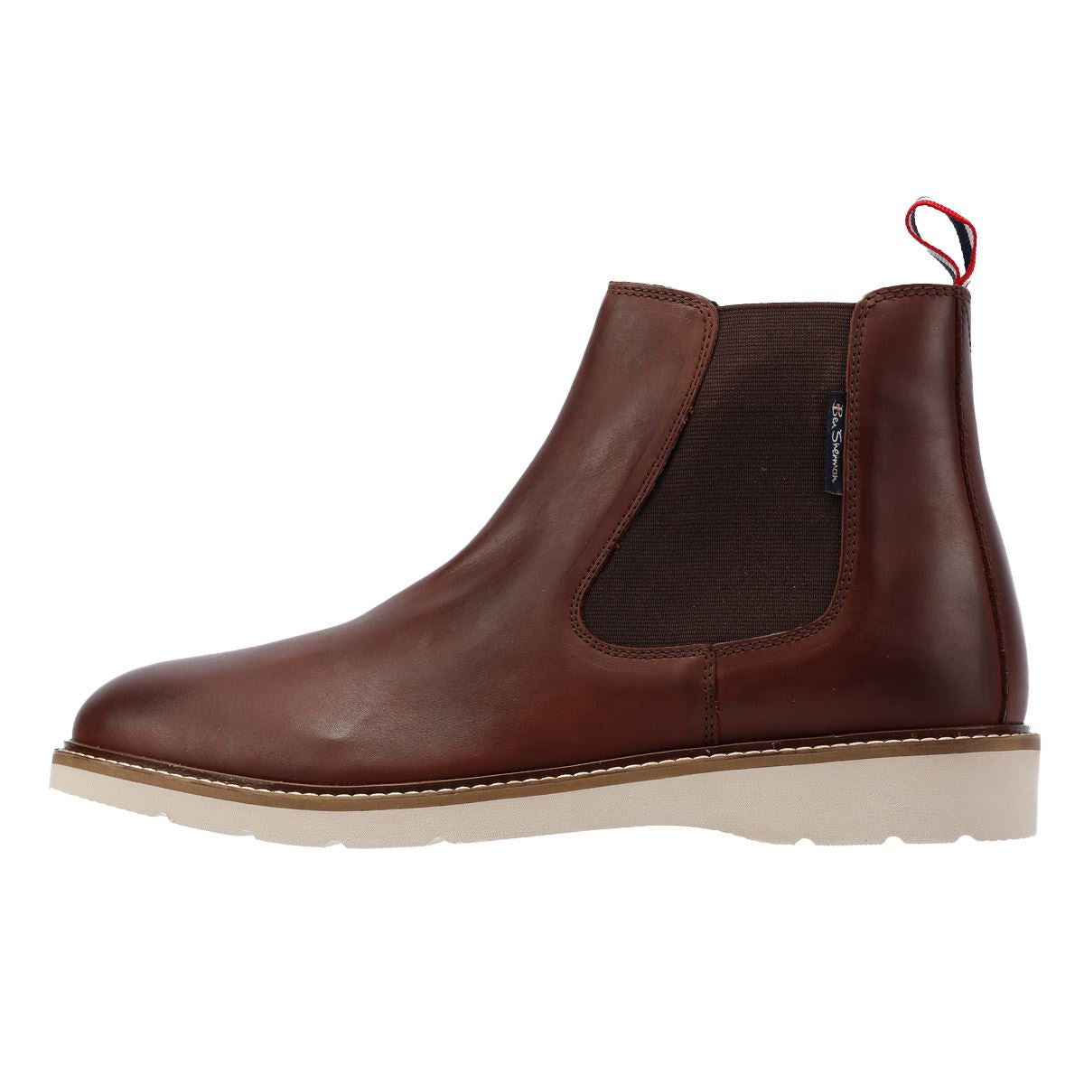 Ben Sherman Hampton Chelsea Bottes Rouges En Cuir Pour Hommes