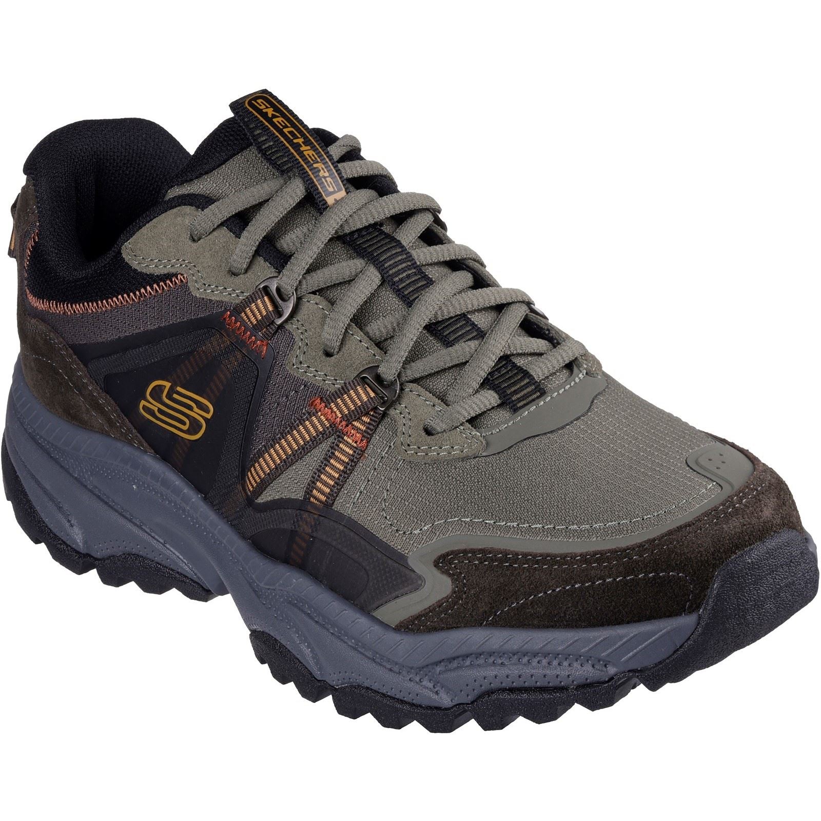 Skechers Vigor AT Richwood Chaussures De Randonnée Pour Hommes En Cuir, Couleur Olive/Multi
