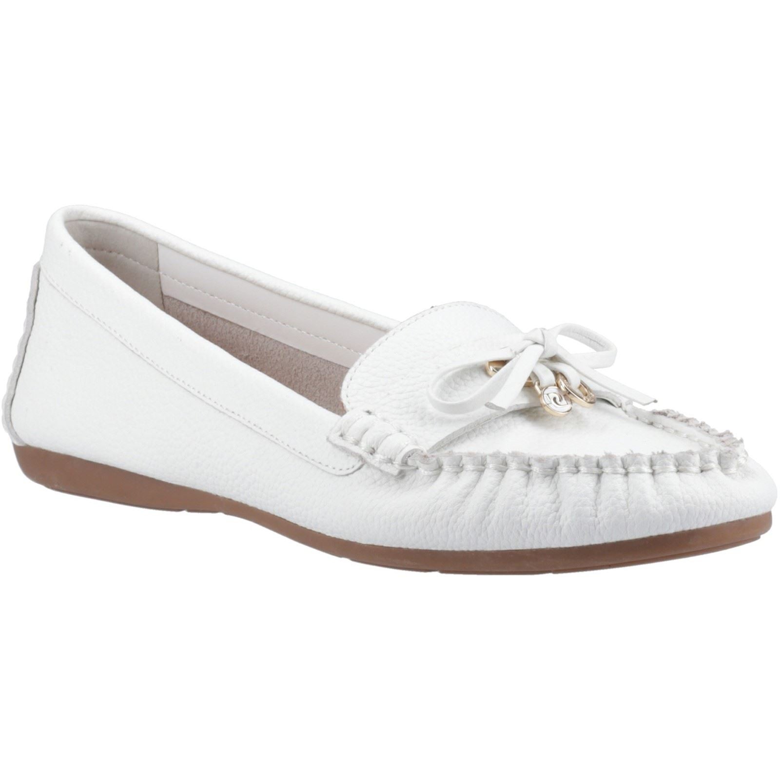 Dune Grovers Chaussures Mocassins Blanches Pour Femmes En Cuir