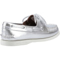 Sperry Authentic 2 Eye Chaussures Bateau En Cuir Argent Pour Femmes
