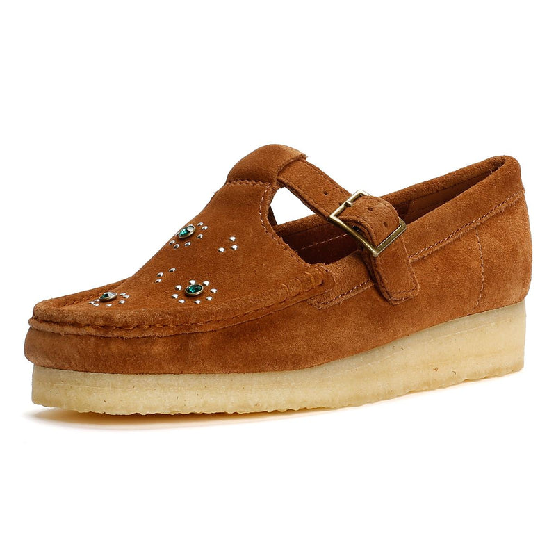 Clarks Originals Wallabee T Bar Chaussures Pour Femmes En Suède Marron