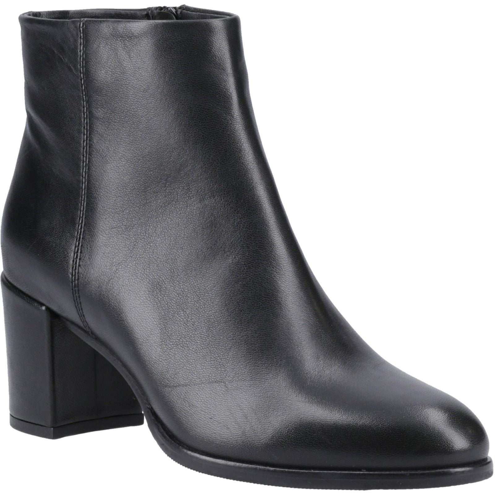 Hush Puppies Claridy Bottes Noires À Talons En Cuir Pour Femme