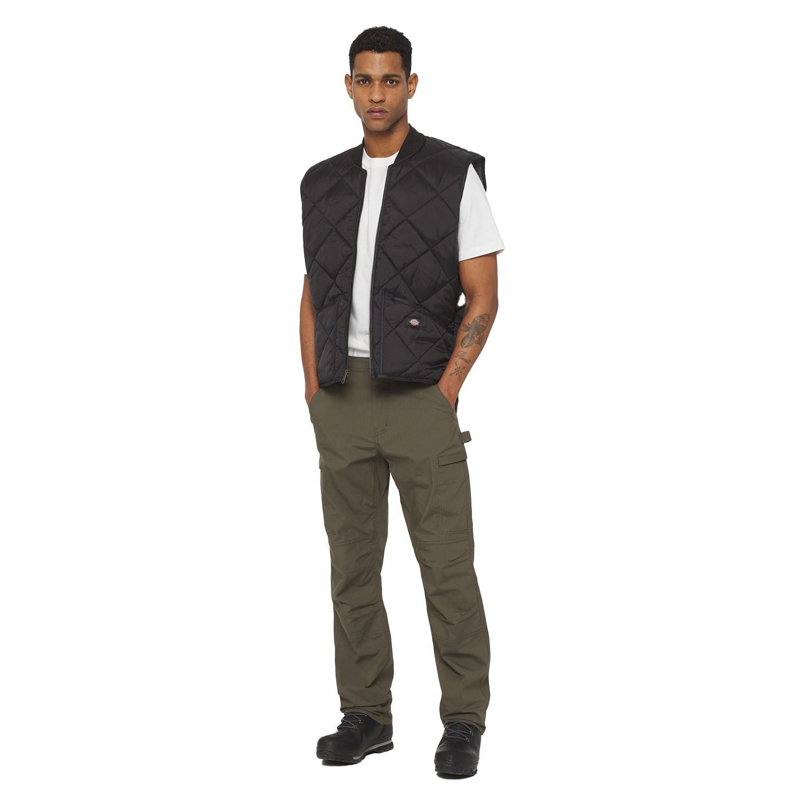 Dickies Diamond Quilted Vest Gilets Noirs Pour Hommes