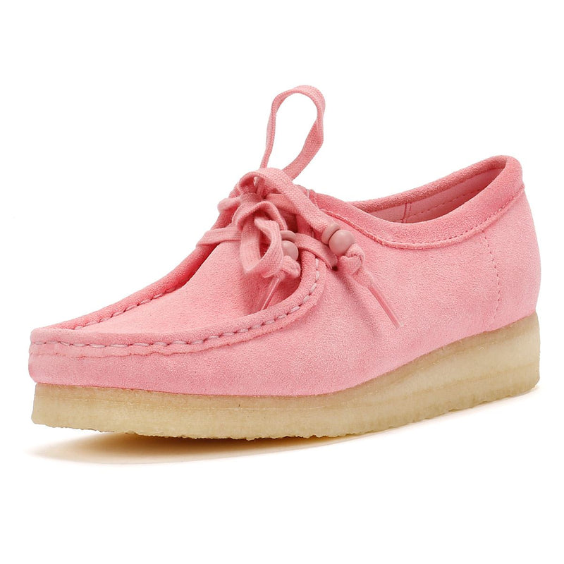 Clarks Originals Wallabee Chaussures Roses Pour Femmes En Suède