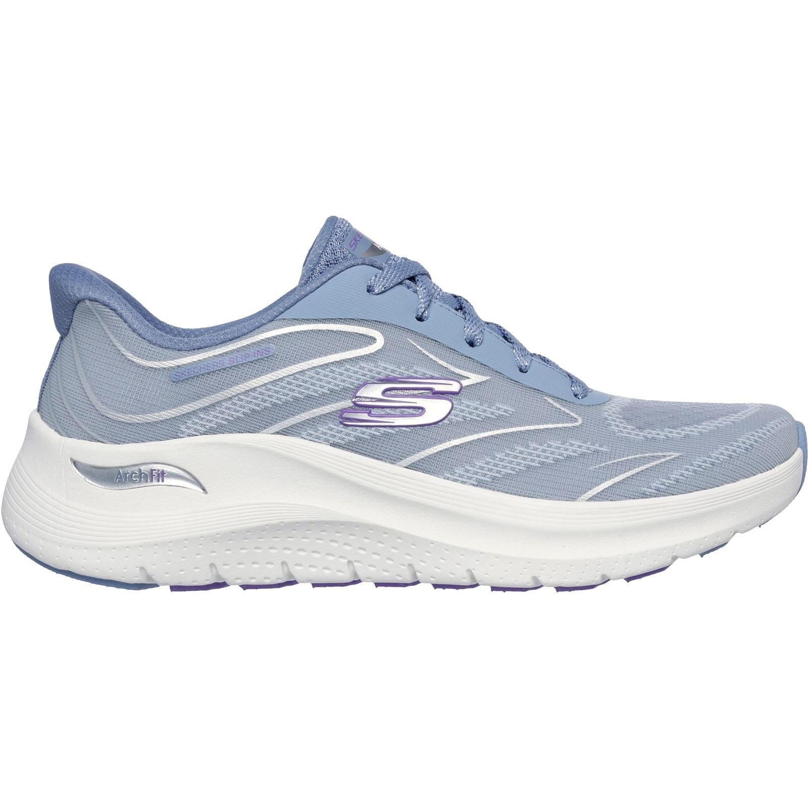 Skechers Arch Fit 2.0 Chaussures De Sport Pour Femmes En Textile Bleu/Violet.