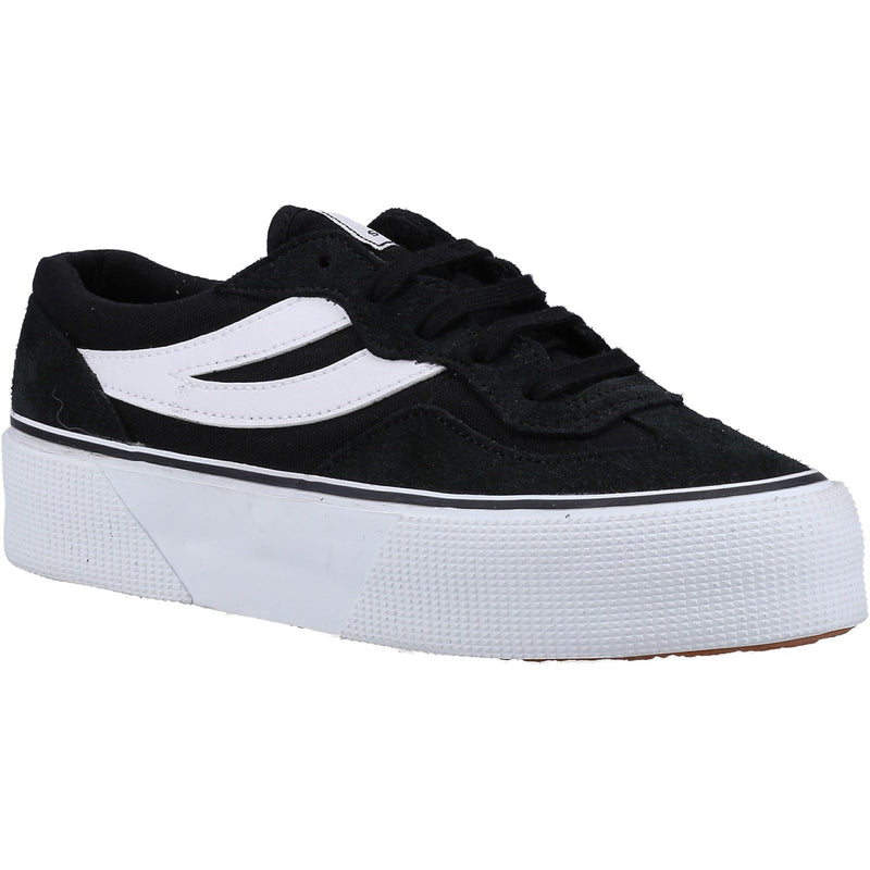 Superga 3041 Revolley Colorblock Platform Baskets Pour Femmes En Cuir Noir/Blanc