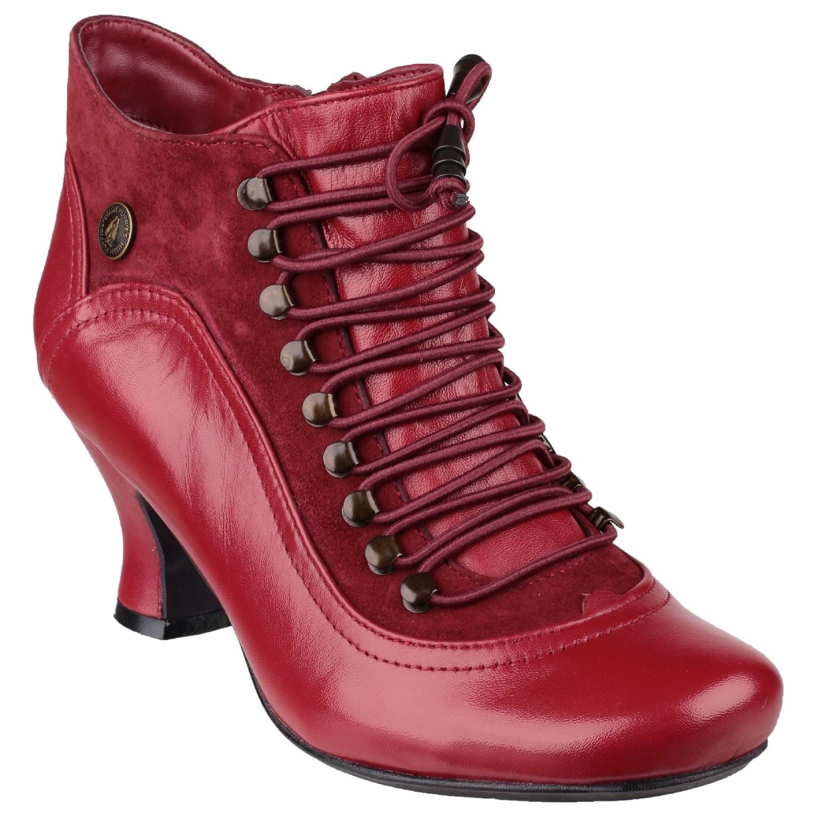 Hush Puppies Vivianna Bottes Rouges En Cuir Pour Femmes