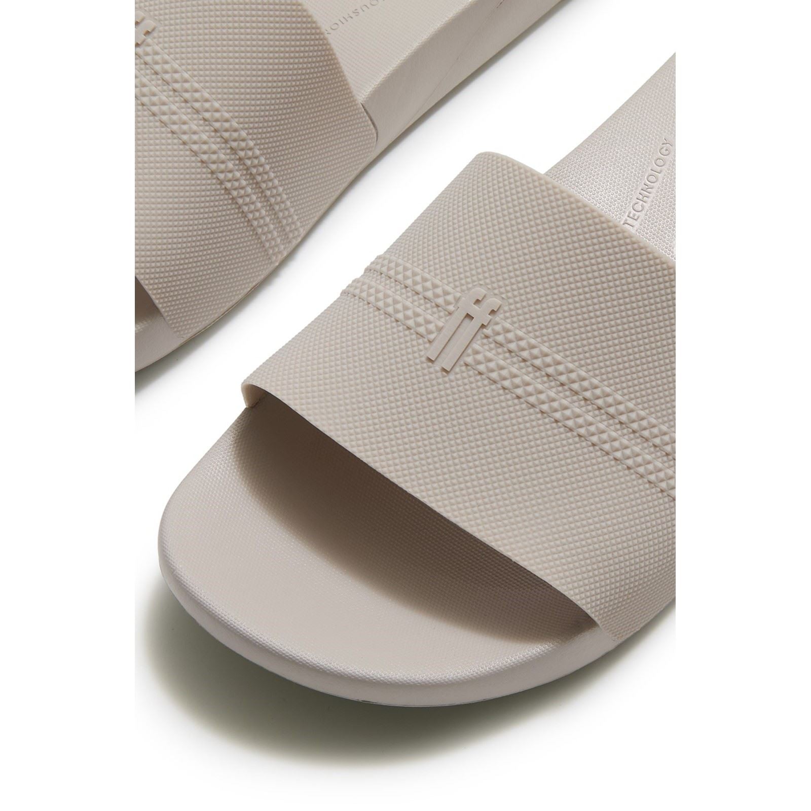 Fitflop iQushion Pool Claquettes Gris Pâle Pour Homme En Polyuréthane