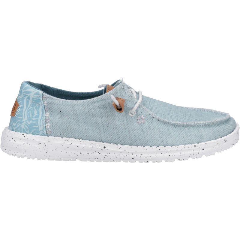 HEYDUDE Wendy Heathered Slub Tropical Mocassins Bleus Pour Femmes