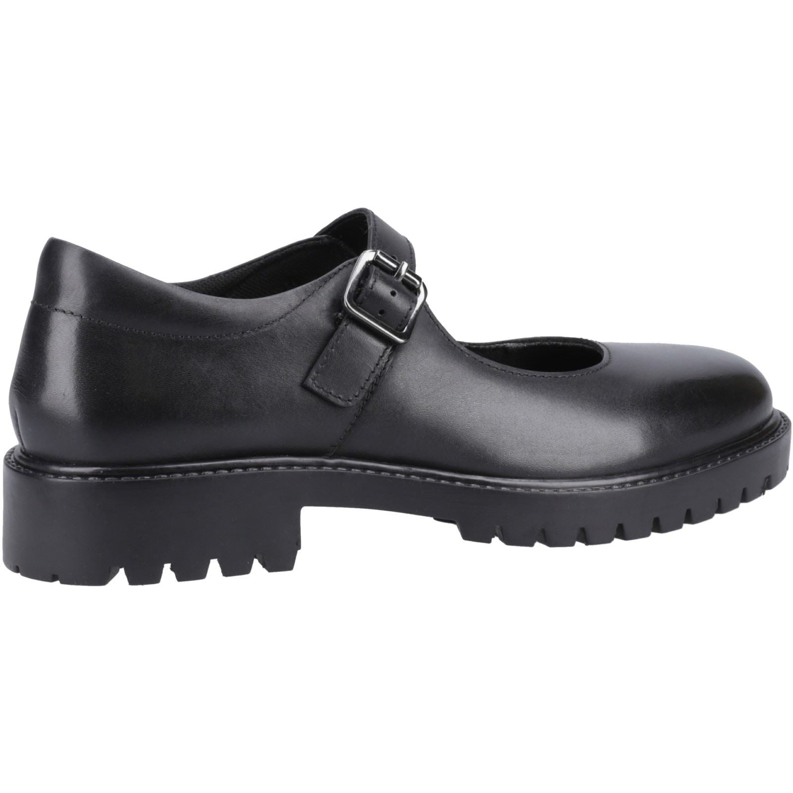 Hush Puppies Aurora Senior Chaussures Noires Pour Filles En Cuir