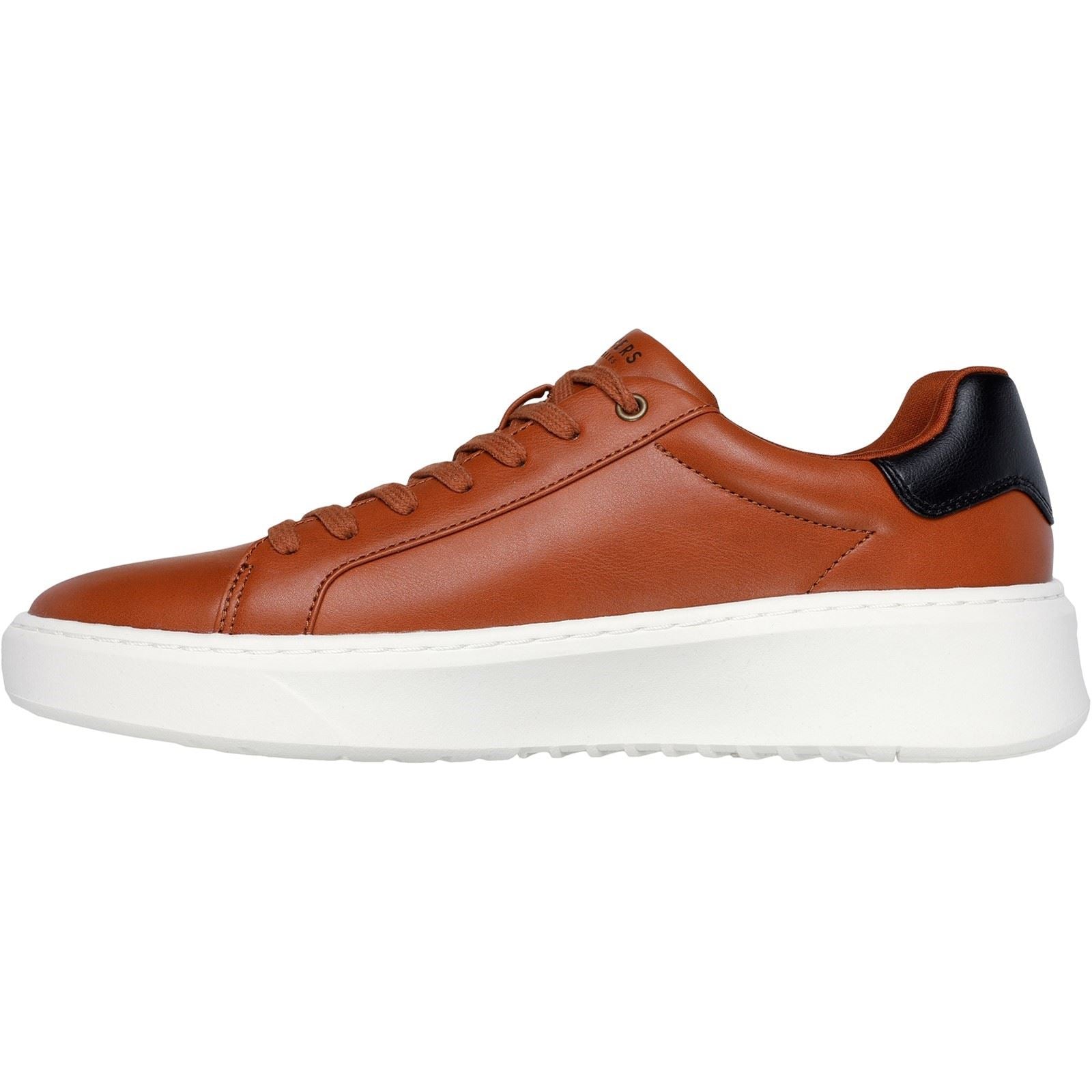 Skechers Court Break Suit Sneaker Baskets Pour Hommes En Cuir Synthétique Cognac