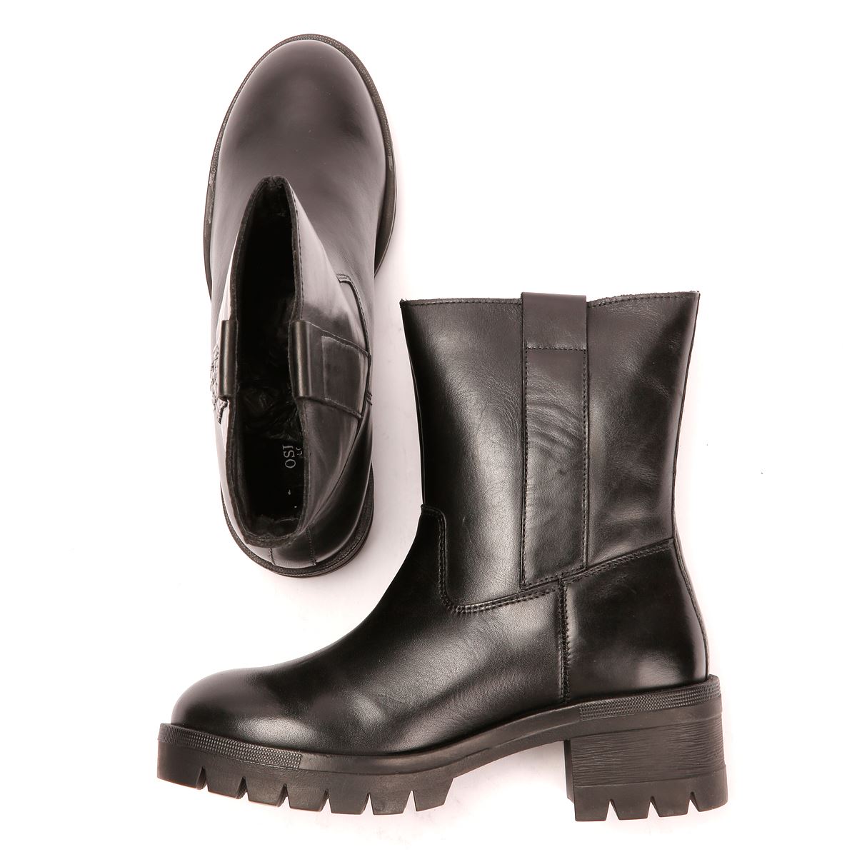 Osprey London The Indiana Bottes Noires En Cuir Pour Femmes