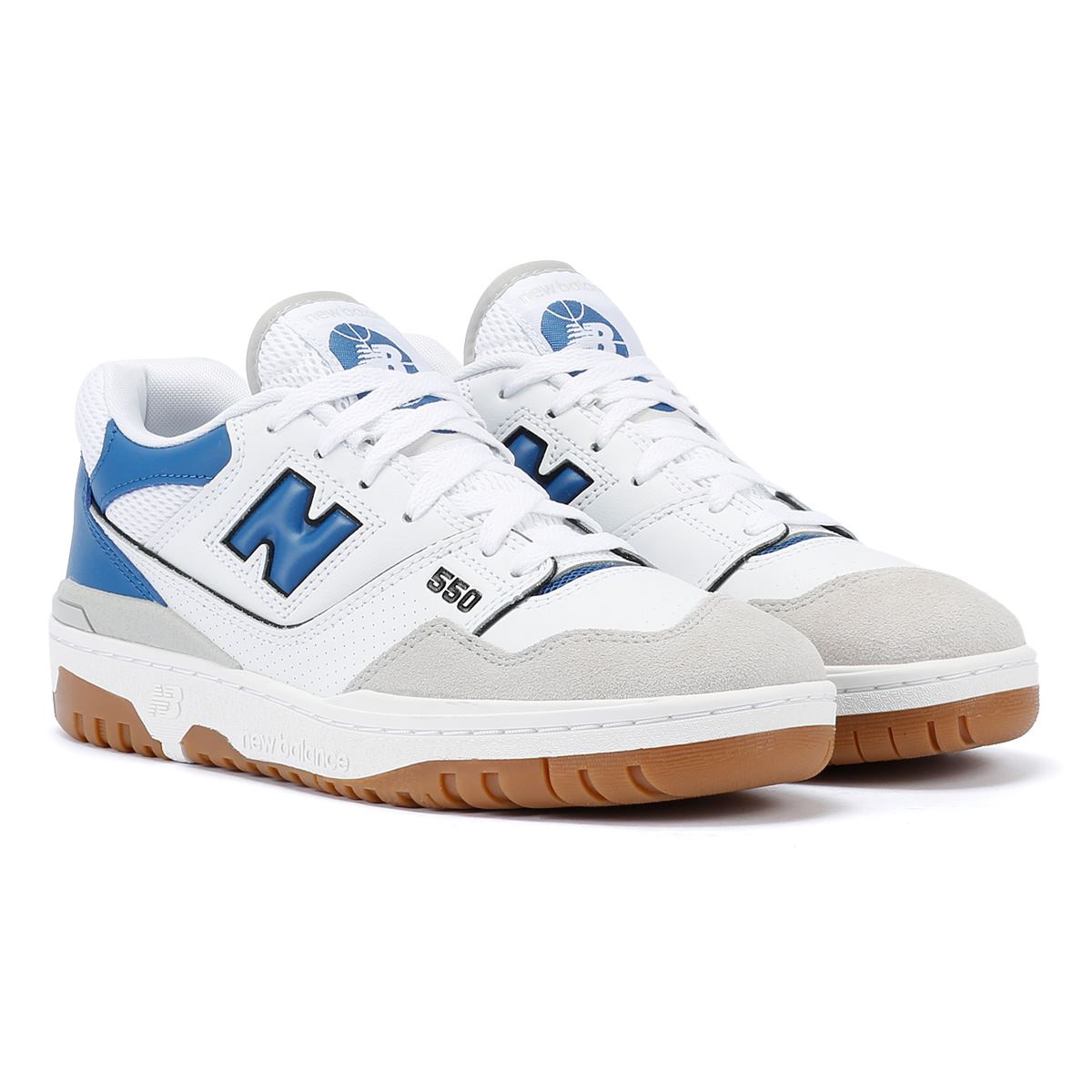 New Balance 550 Baskets En Blanc/Bleu Agate/Brighton Gris