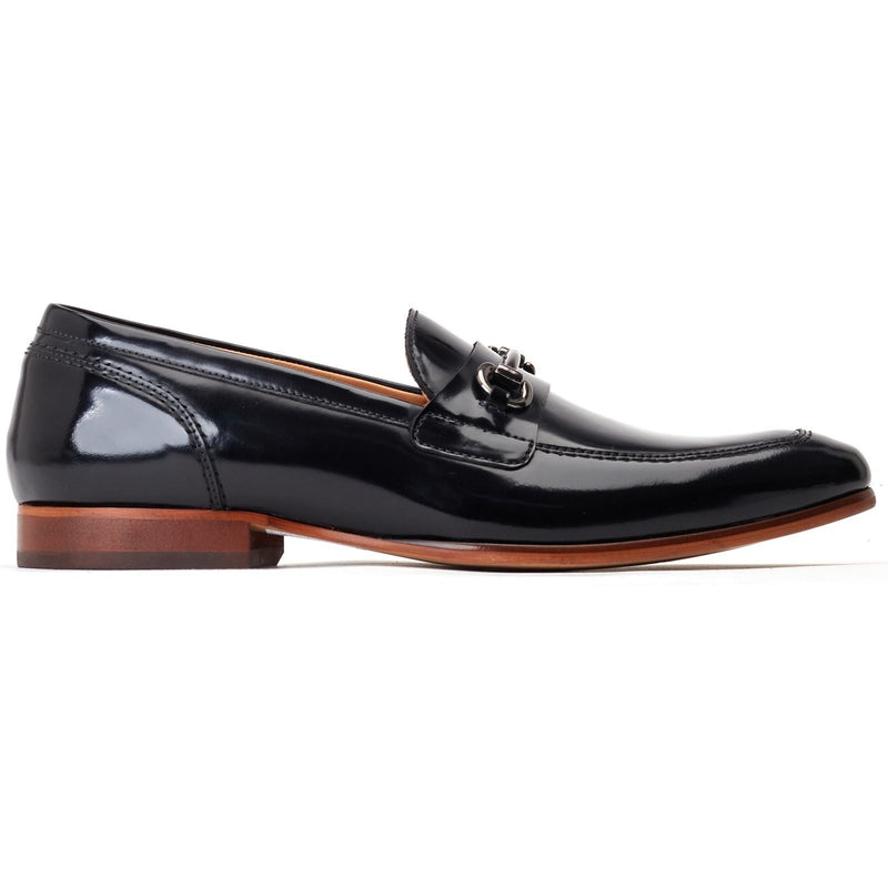 Base London Russo Mocassins Noirs En Cuir Pour Hommes