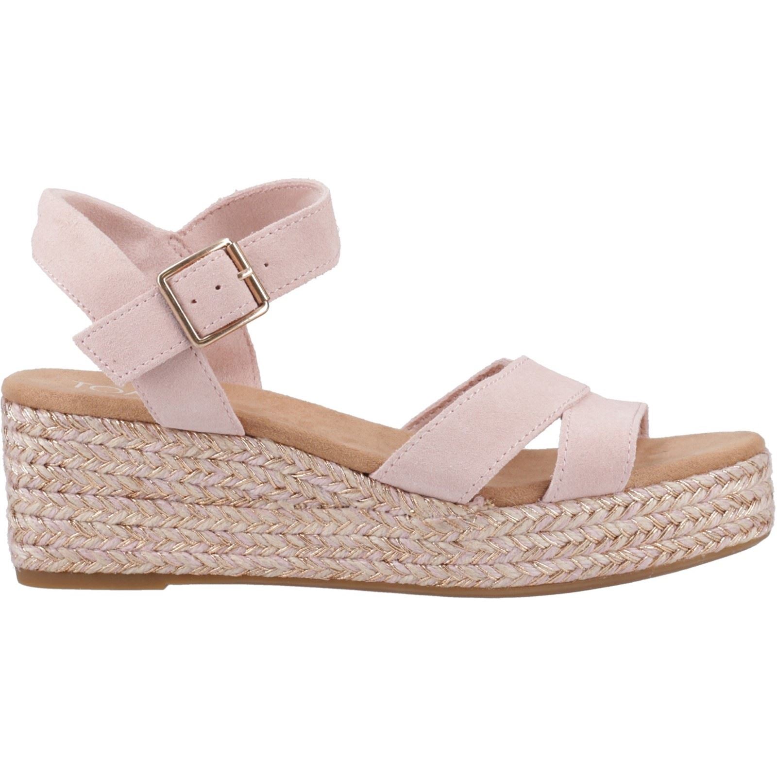 TOMS Audrey Sandales En Cuir Pour Femmes Couleur Rose Pâle