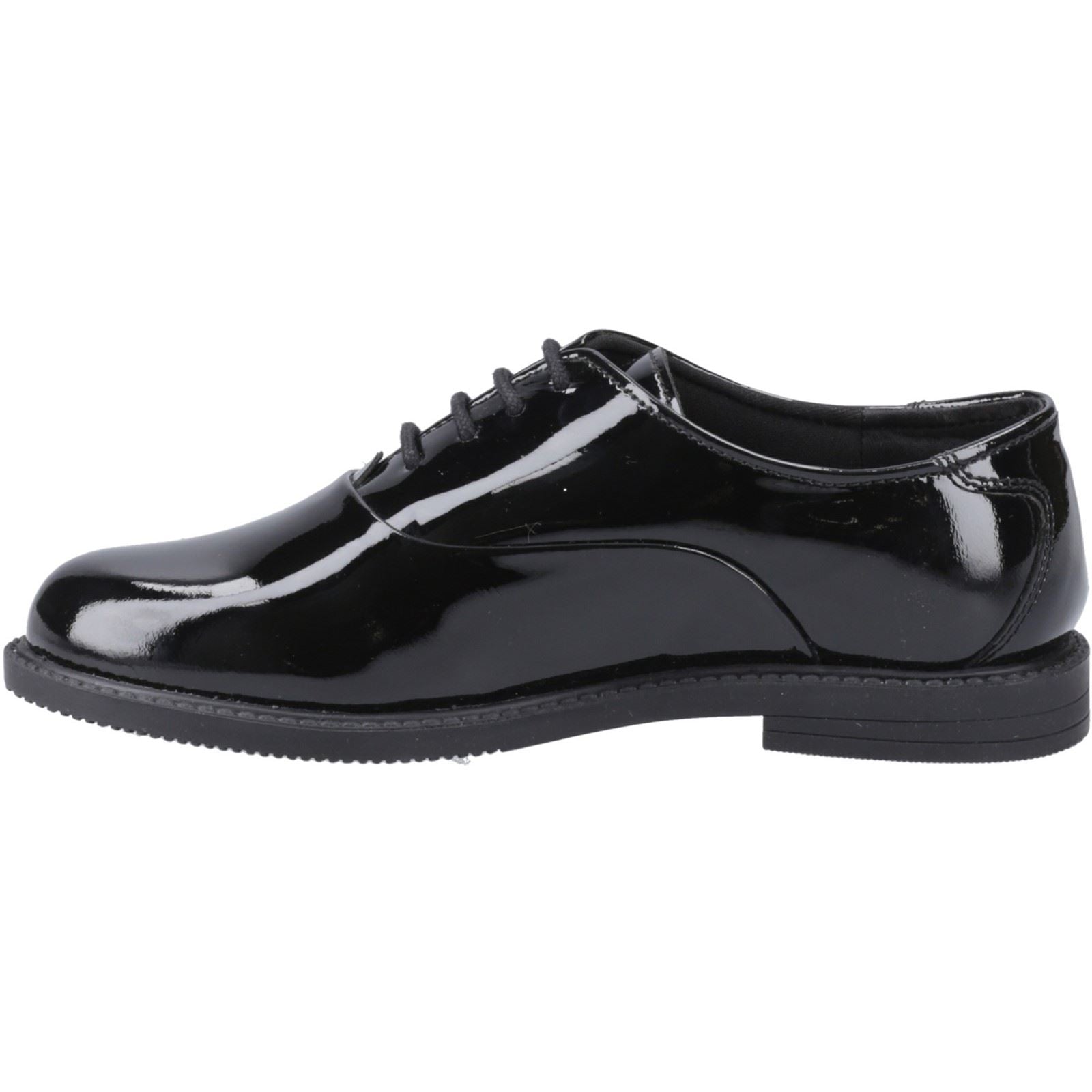 Hush Puppies Nellie Patent Chaussures Oxford Noires En Cuir Pour Filles