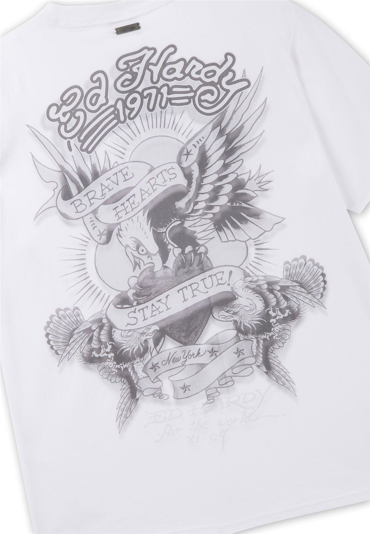 Ed Hardy Stay True Graphic Regular T-Shirts Blancs Pour Hommes