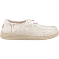 HEYDUDE Wendy Espadrille Retro Palm Espadrilles Pour Femmes En Mélange De Coton Rose Pâle/Blanc