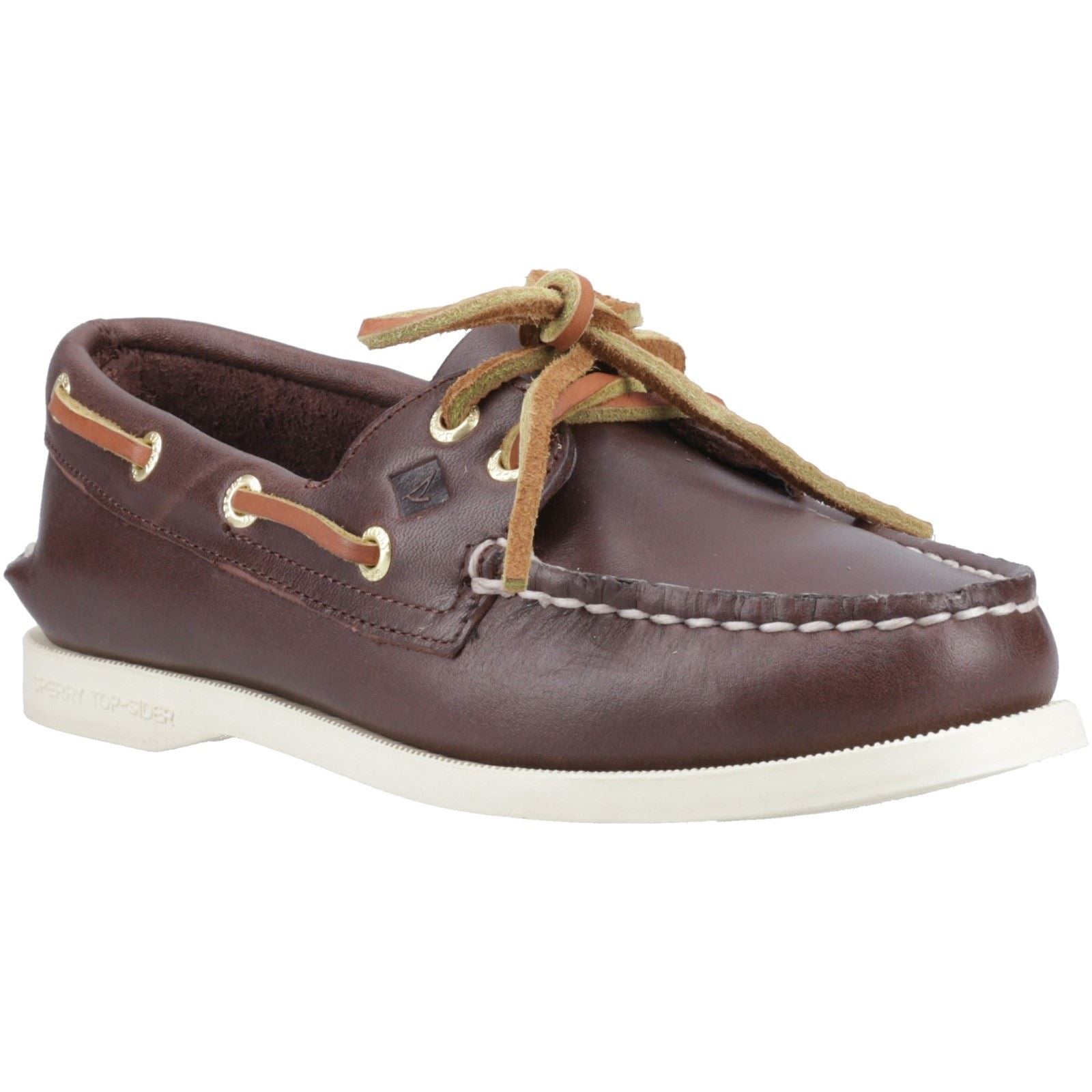 Sperry Authentic 2 Eye Chaussures De Bateau En Cuir Pour Femmes Marron