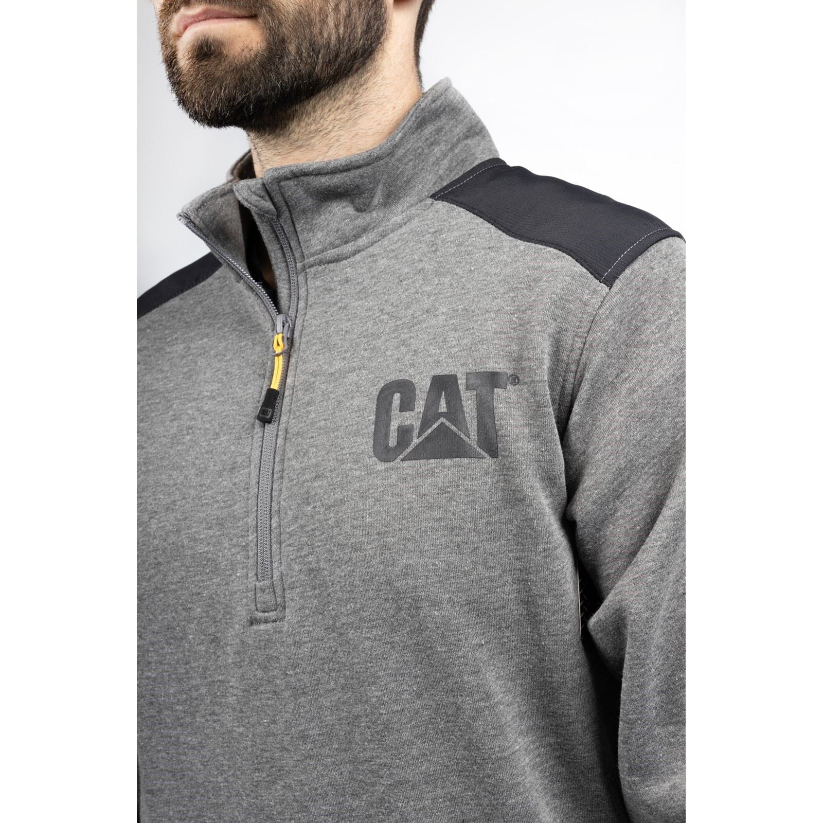 Caterpillar Essential 1/4 Zip Sweatshirt Gris En Polyester Pour Homme