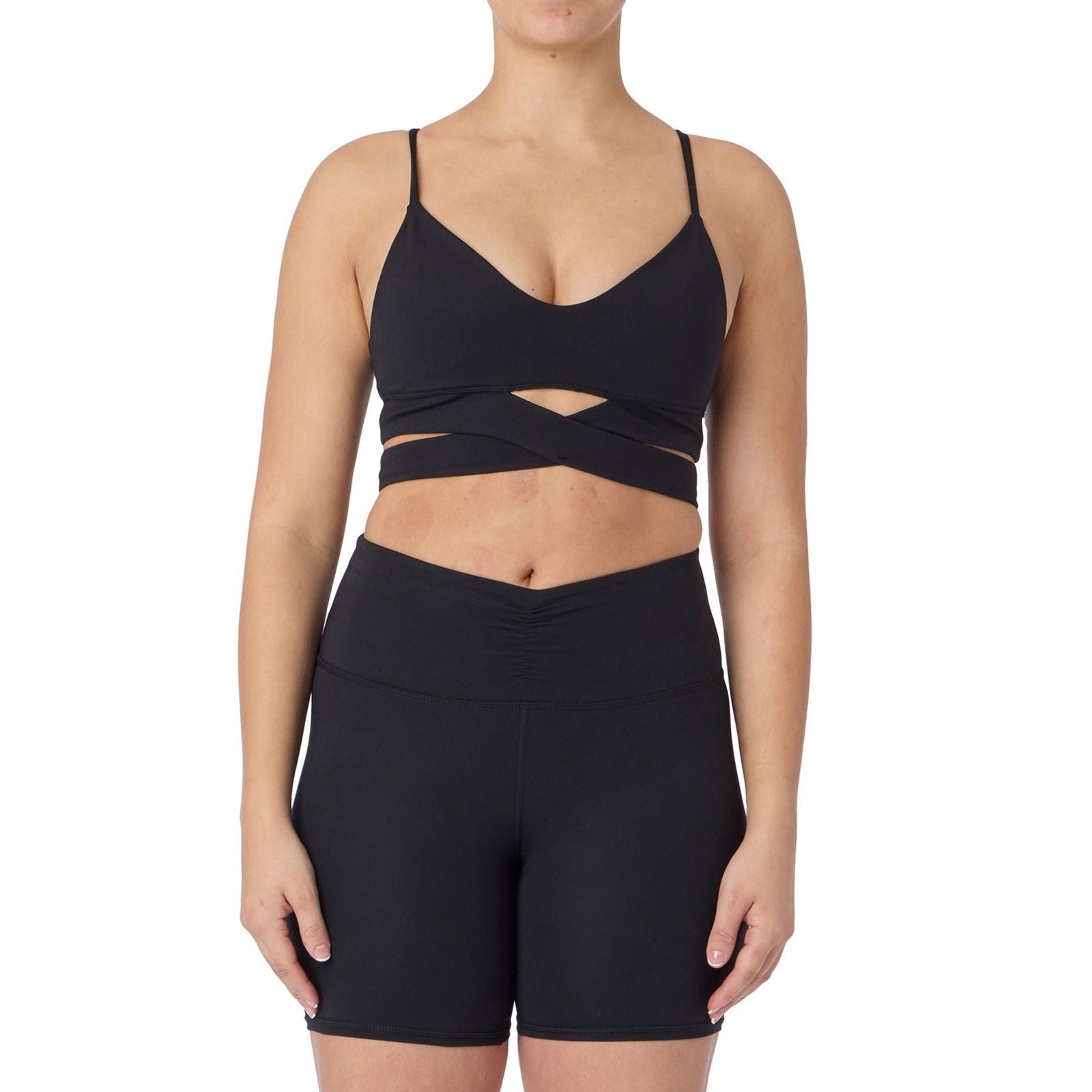 Skechers Goflex Slim Wrap Bra Soutien Gorge De Sport Noir Pour Femme En Polyester
