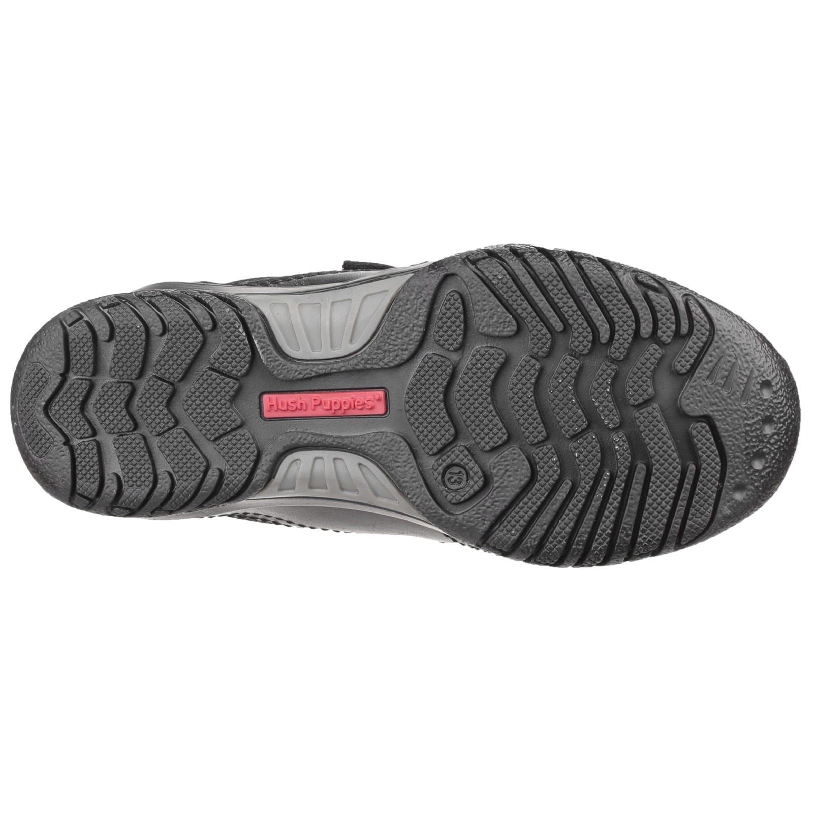 Hush Puppies Jezza Junior Chaussures Noires Pour Garçons En Cuir
