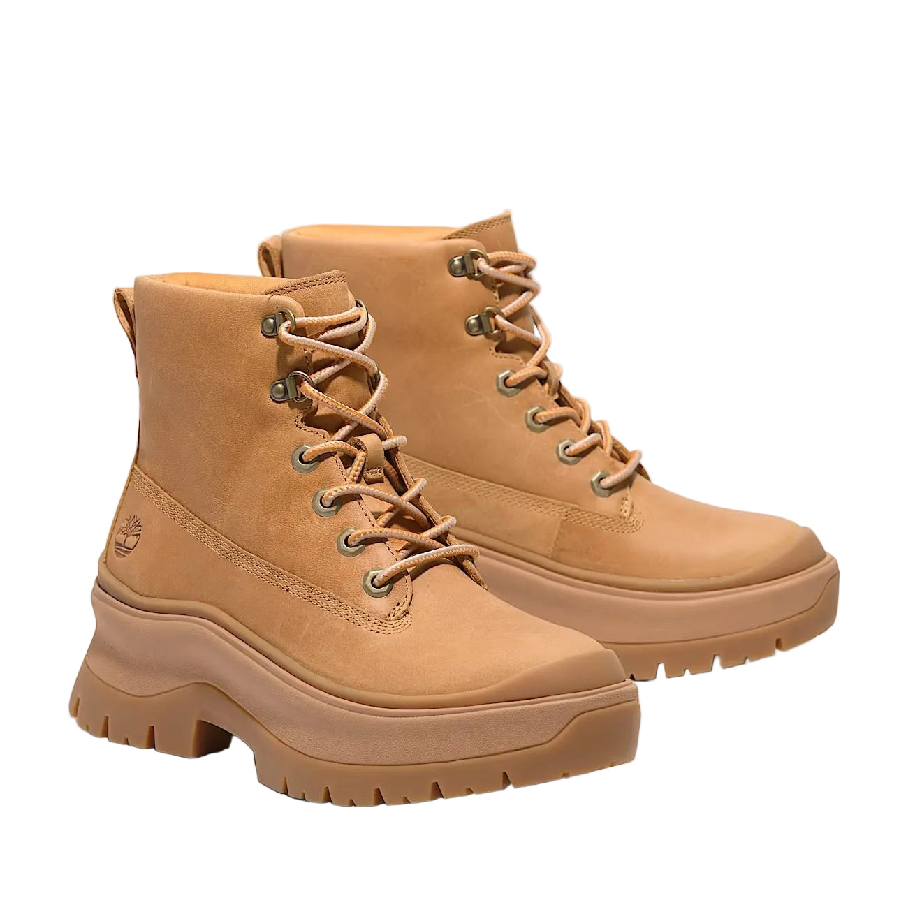Timberland Roxie Lane Mid Lace Bottes Jaunes Pour Femmes En Cuir