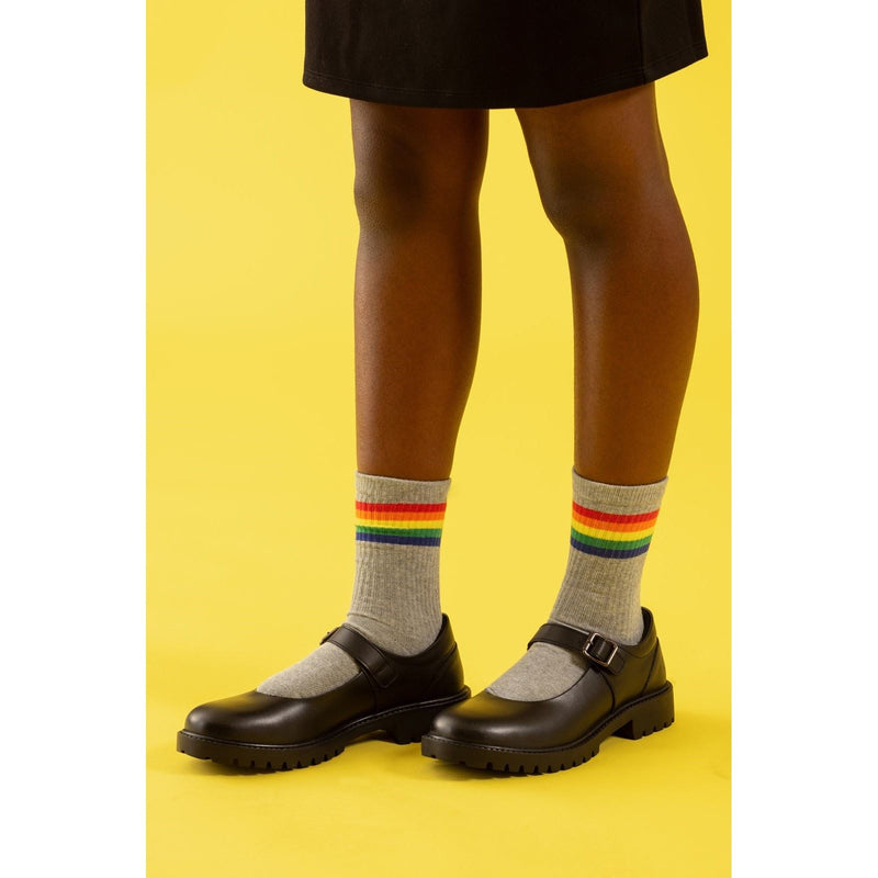 Hush Puppies Aurora Senior Chaussures Noires Pour Filles En Cuir