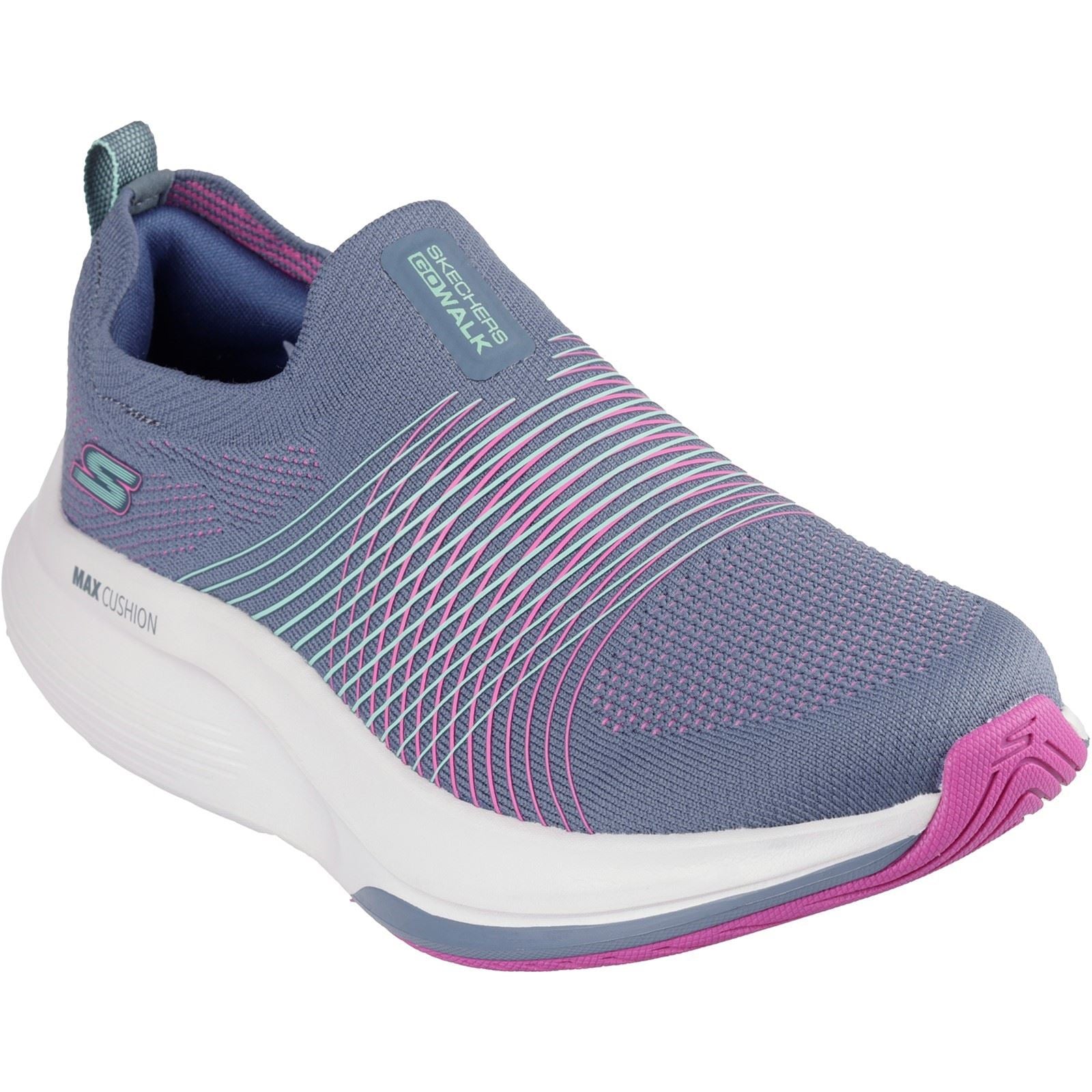 Skechers GO WALK Max Walker Sally Baskets Pour Femmes En Toile, Couleur Charbon/Violet