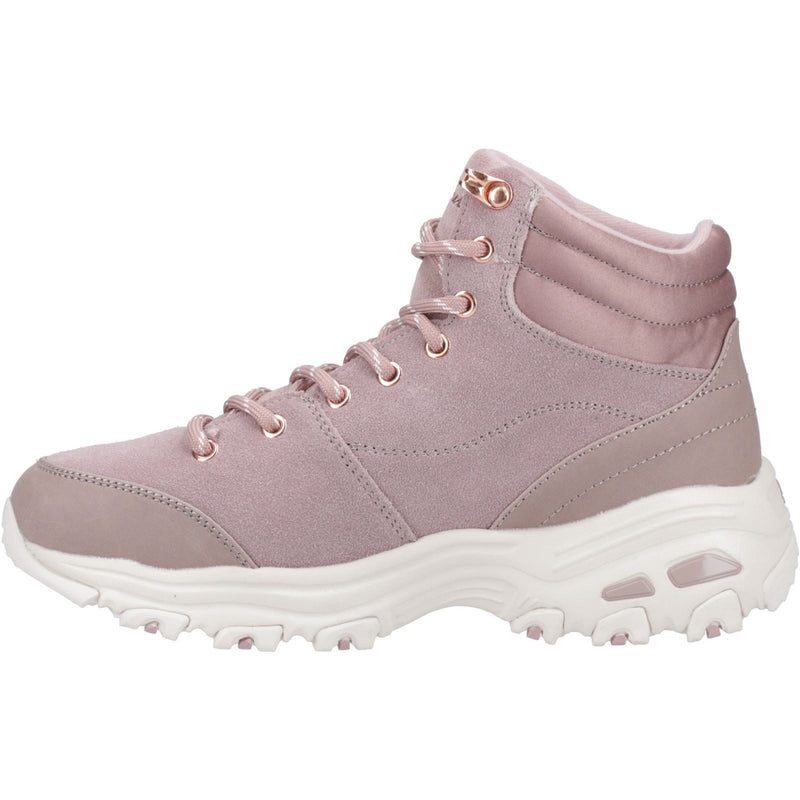 Skechers D'Lites Bottes Roses Poudrées Pour Femmes En Cuir