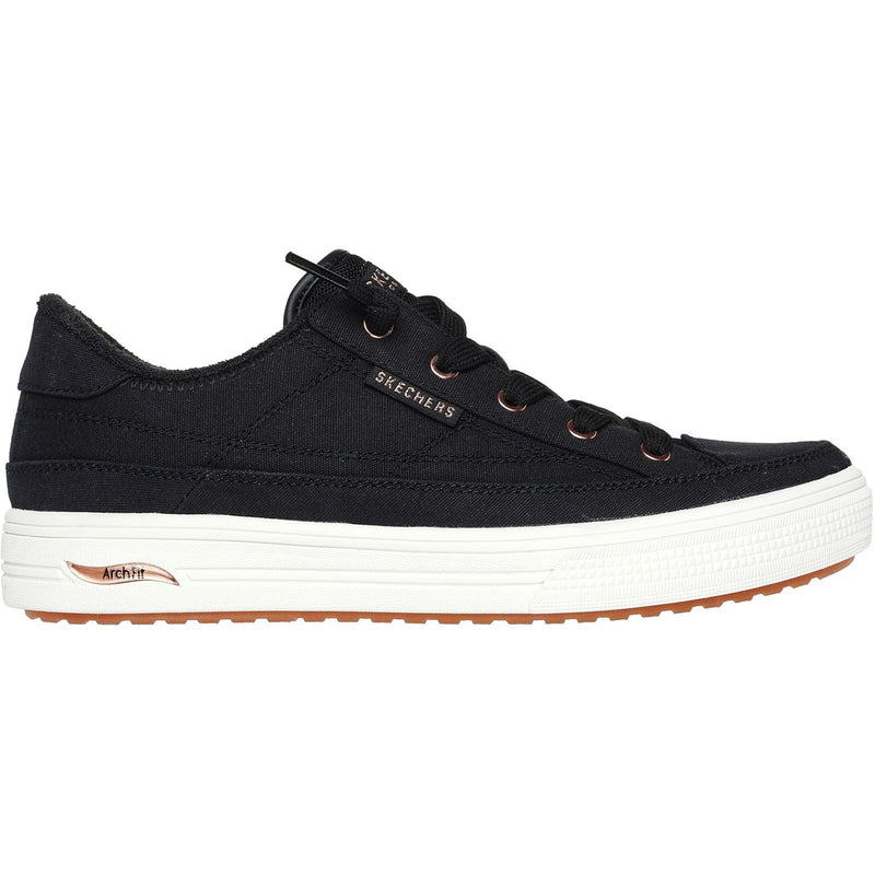 Skechers Arch Fit Arcade Meet Ya There Baskets De Sport En Coton Pour Femme, Noires