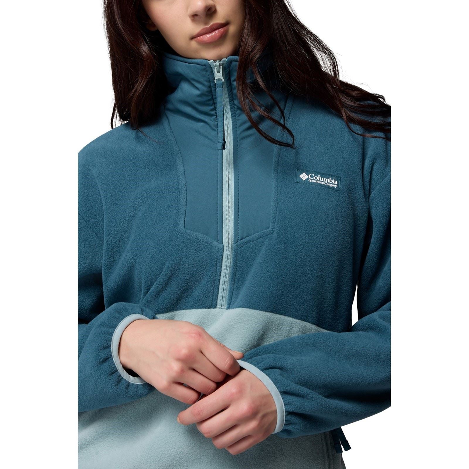 Columbia Sequoia Grove 1/2 Zip Vestes En Polaire Bleues Pour Femmes