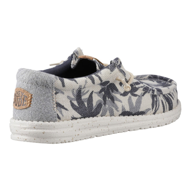 HEYDUDE Wally Palm Jute Chaussures Mocassins En Toile De Jute Pour Hommes Egret/Cloud Blue