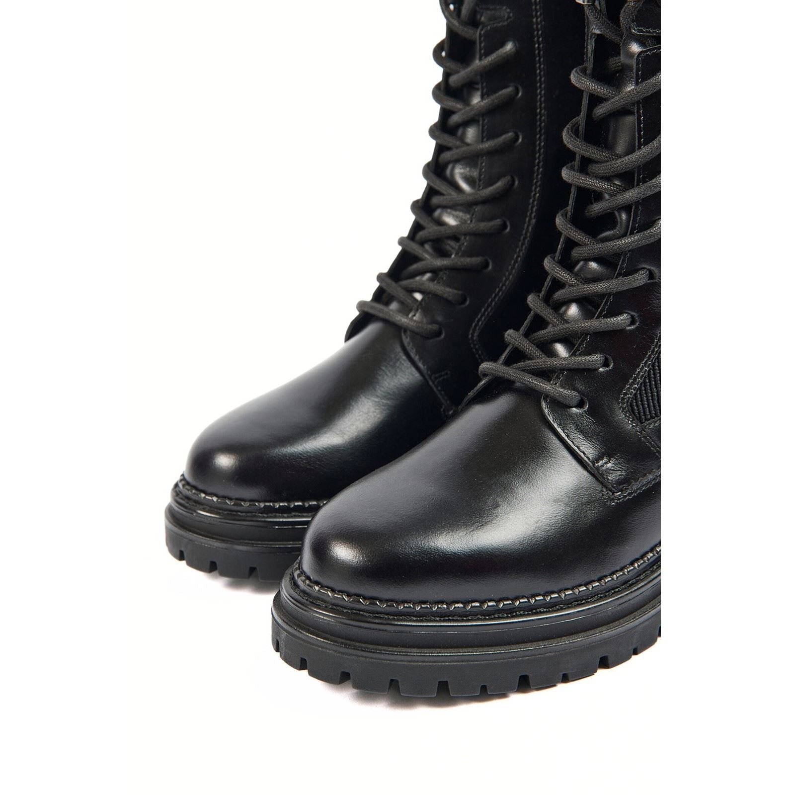 Pod Polly Bottes Noires Pour Femmes En Cuir/Textile