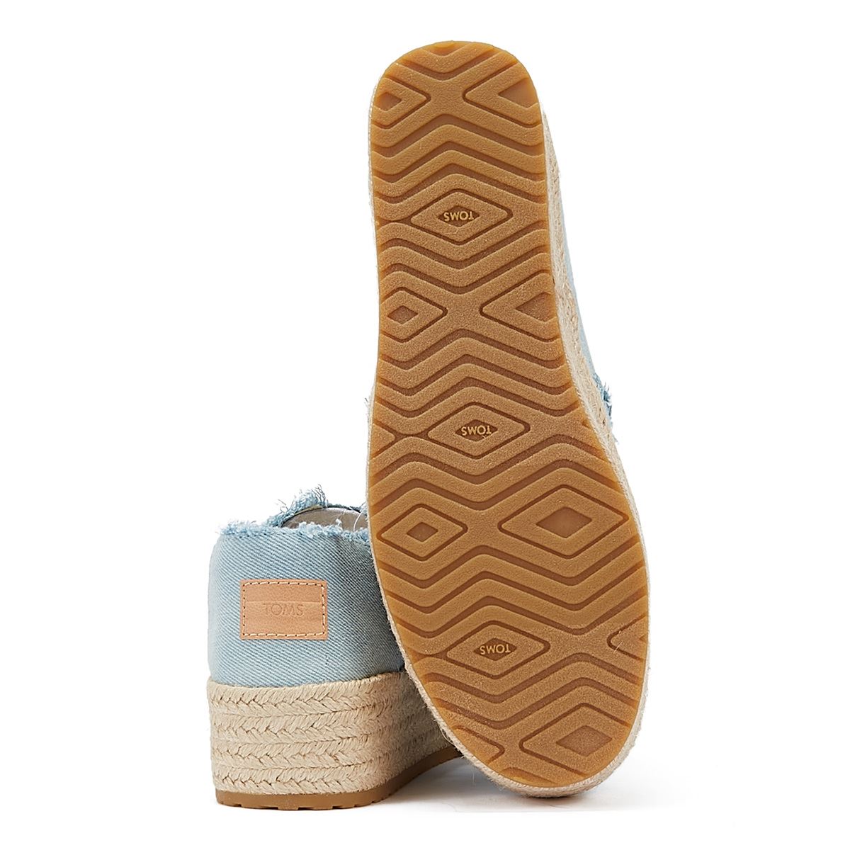 TOMS Washed Denim Valencia Pastel Blue Espadrilles Femmes Blue Sandal