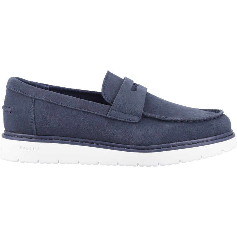 TOMS Navi TRVL LITE Havana Chaussures Bateau En Cuir Pour Homme, Bleu Marine