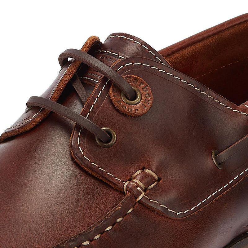 Barbour Wake Boat Shoe Mahogany Mens Brown Casual