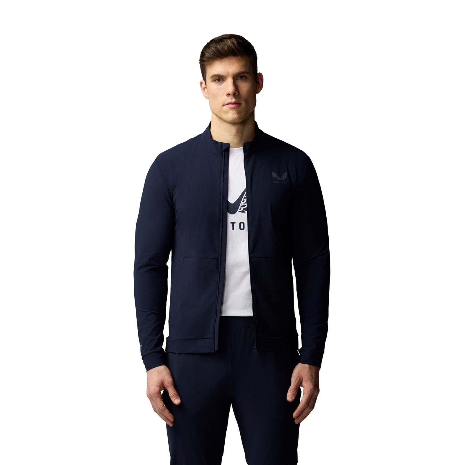 Castore Tech Training Vestes De Piste Bleues Pour Hommes